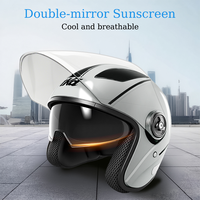 Dual Visor Motorcycle Racing Helmet - Helm Sepeda Motor Dual Visor Flip