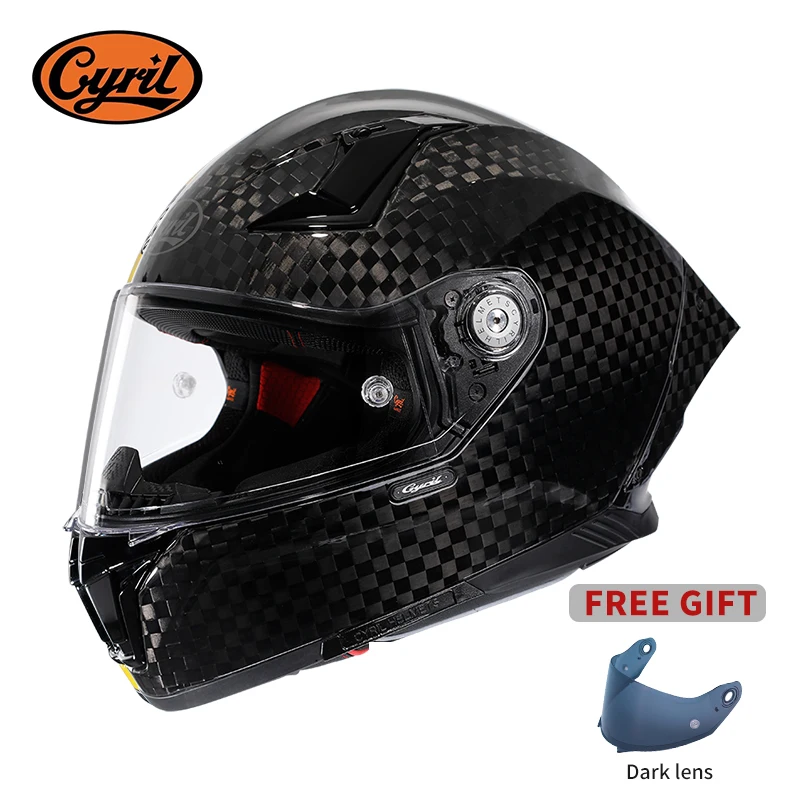 Carbon Fiber Lightweight Motorcycle Helmet - Helm sepeda motor serat karbon, uniseks