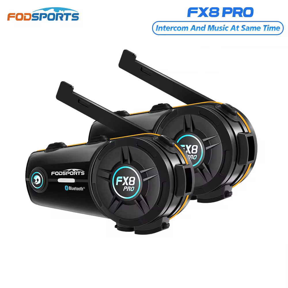 Full Face Motorcycle Helmet With Bluetooth - 2pcs Fodsports FX8 Pro Interkom Motor