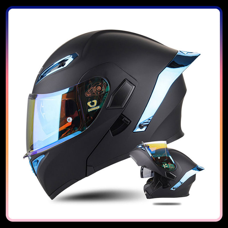 Dual Visor Motorcycle Racing Helmet - Helm Sepeda Motor Universal Four Seasons