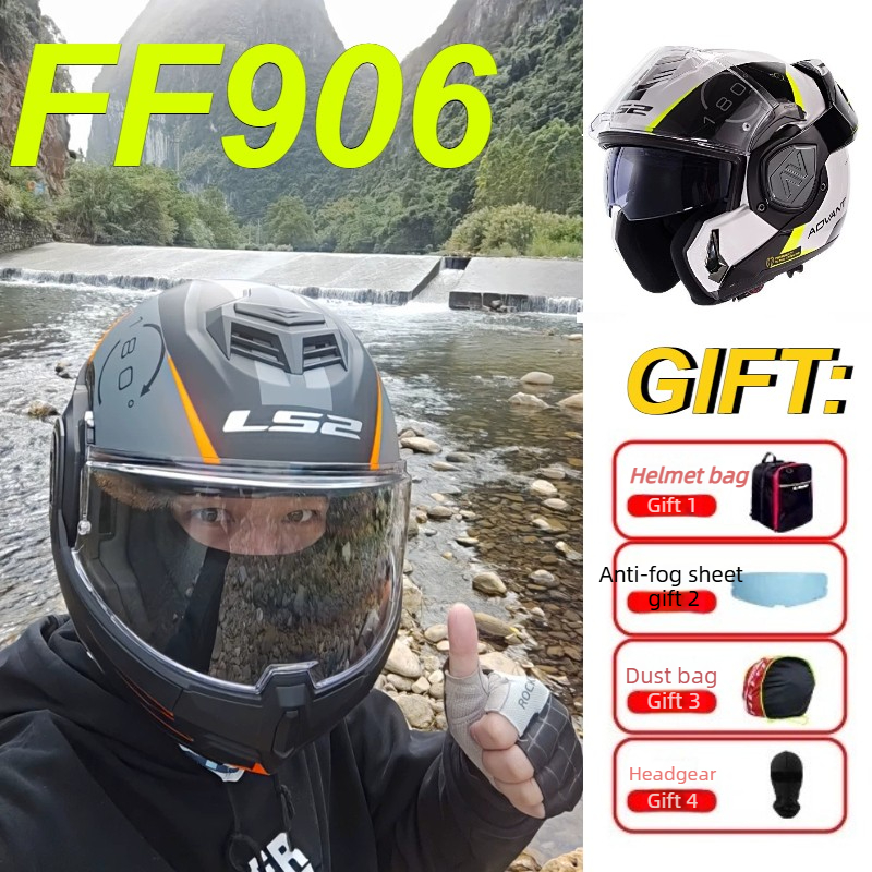 Modular Flip Up Motorcycle Helmet Dot Approved - Helm Motor Modular LS2 FF906 Advant