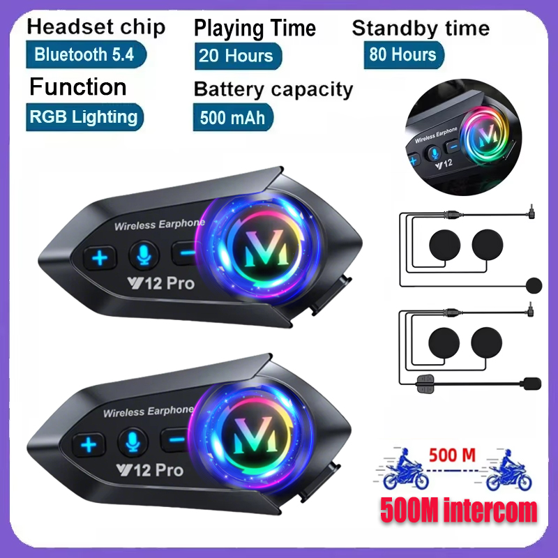Universal Motorcycle Helmet Intercom Headset - Y20 Pro 1/2x Headset Interkom Motor