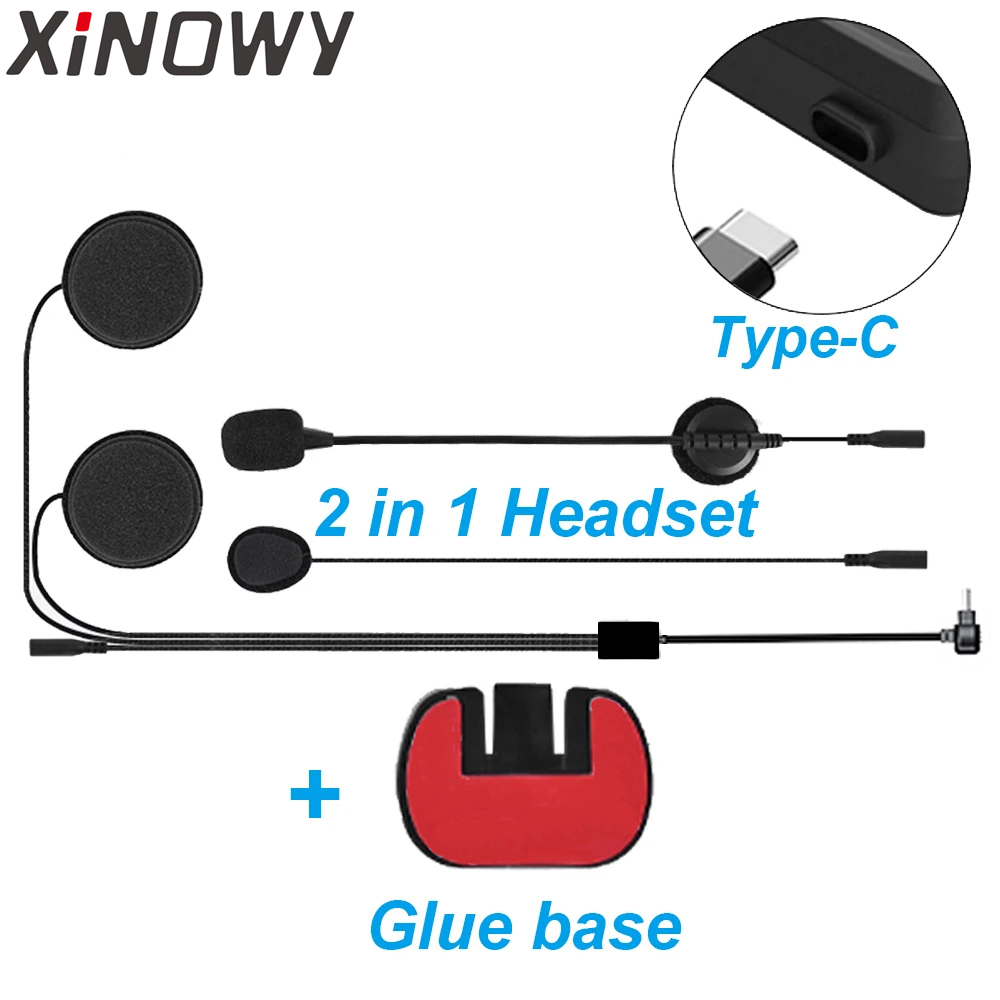 Full Face Motorcycle Helmet With Bluetooth - USB-C tipe-c untuk Xinowy V6 PLUS