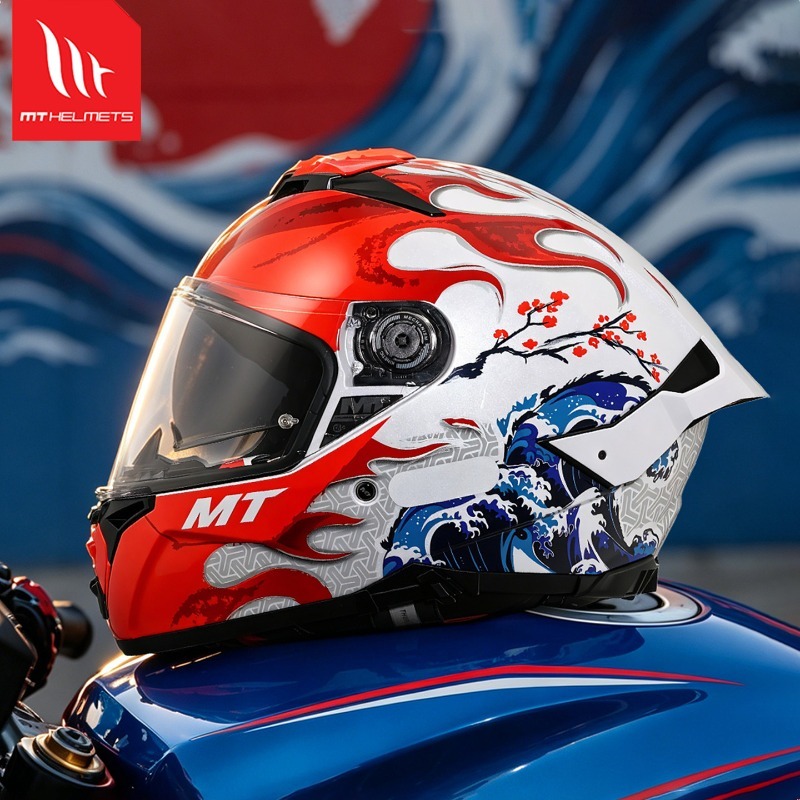 Dual Visor Motorcycle Racing Helmet - Helm Balap Motor Full Face NEW