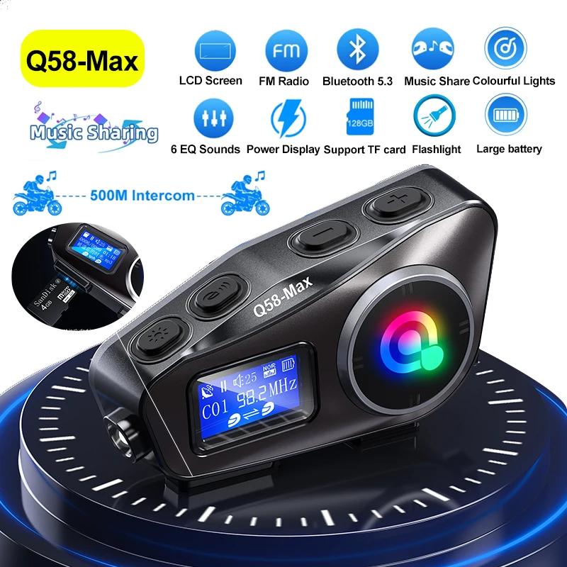 Universal Motorcycle Helmet Intercom Headset - Helm Motor Headset Bluetooth Nirkabel Interkom
