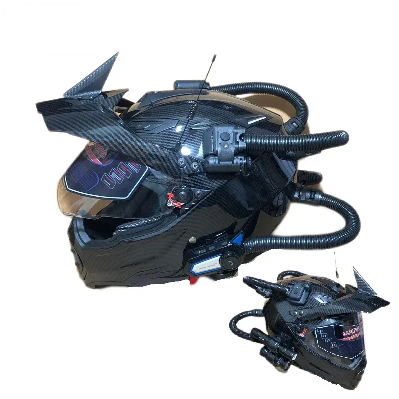 Full Face Motorcycle Helmet With Bluetooth - Helm Retro Sepeda Motor Off-road Rally