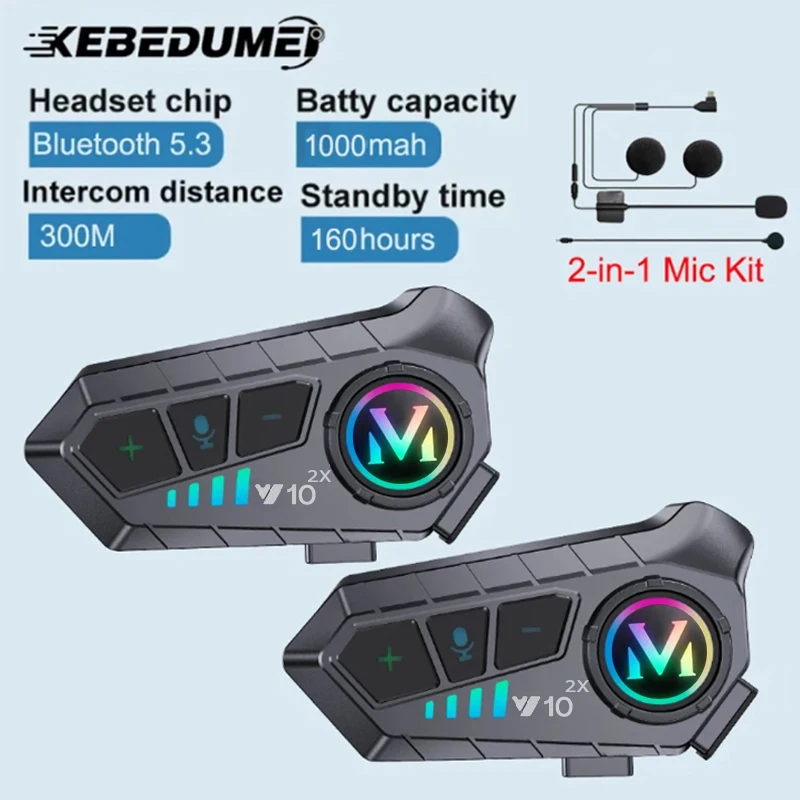 1/2x Headset Helm Interkom Sep - Universal Motorcycle Helmet Intercom Headset ulasan dan harga