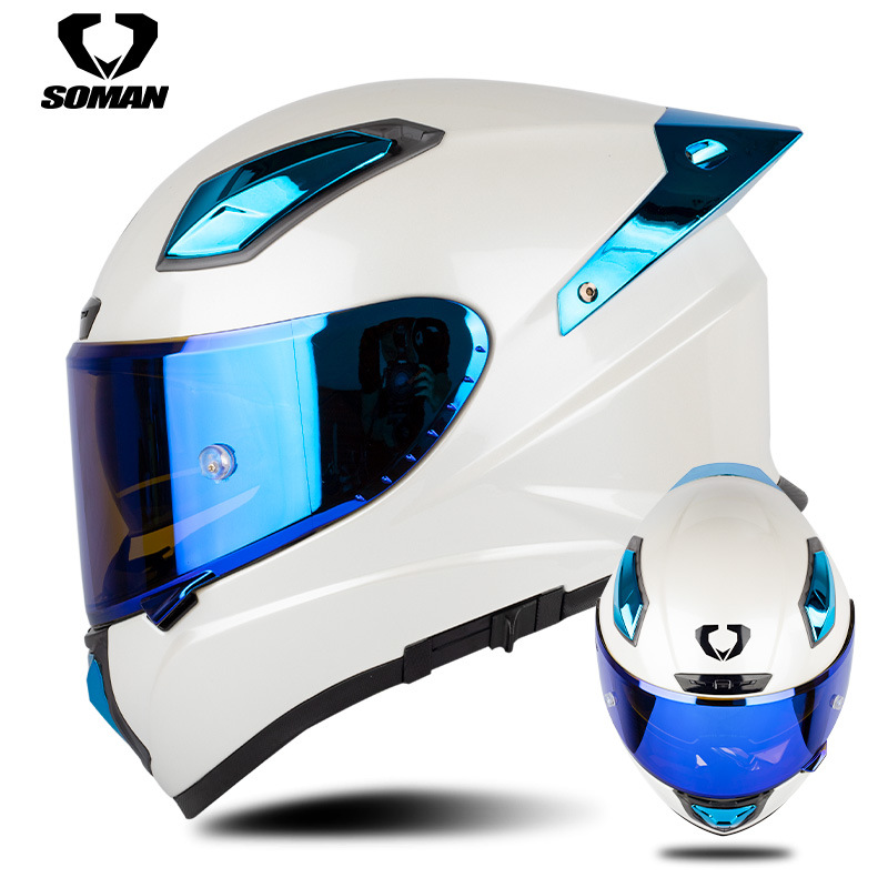 Helm Sepeda Motor Soman Helm F - Carbon Fiber Lightweight Motorcycle Helmet ulasan dan harga