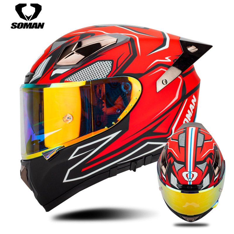 Helm Sepeda Motor Soman Helm F - Carbon Fiber Lightweight Motorcycle Helmet ulasan dan harga