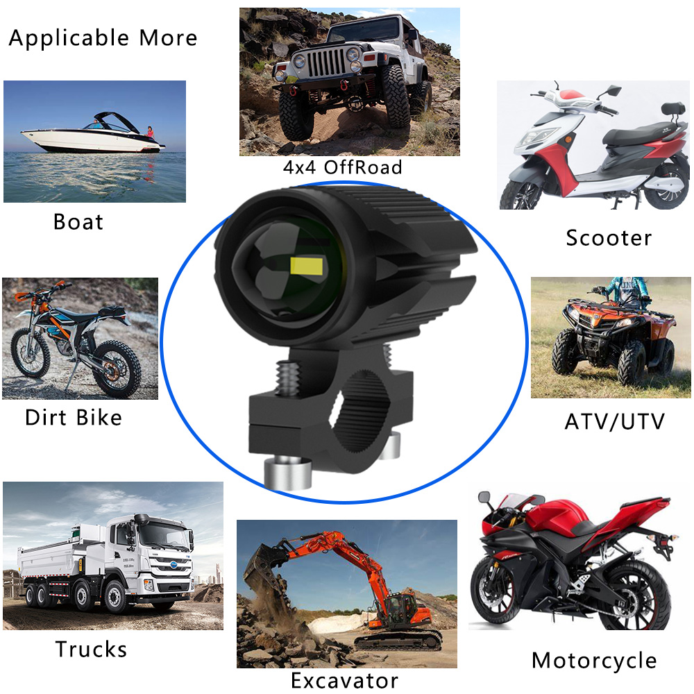 Lampu depan Led tambahan untuk - Universal Motorcycle Led Headlight Projector ulasan dan harga