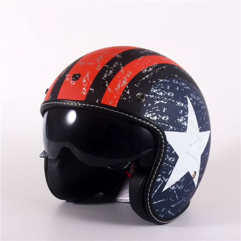 Helm Sepeda Motor Klasik Seten - Vintage Open Face Retro Helmet ulasan dan harga