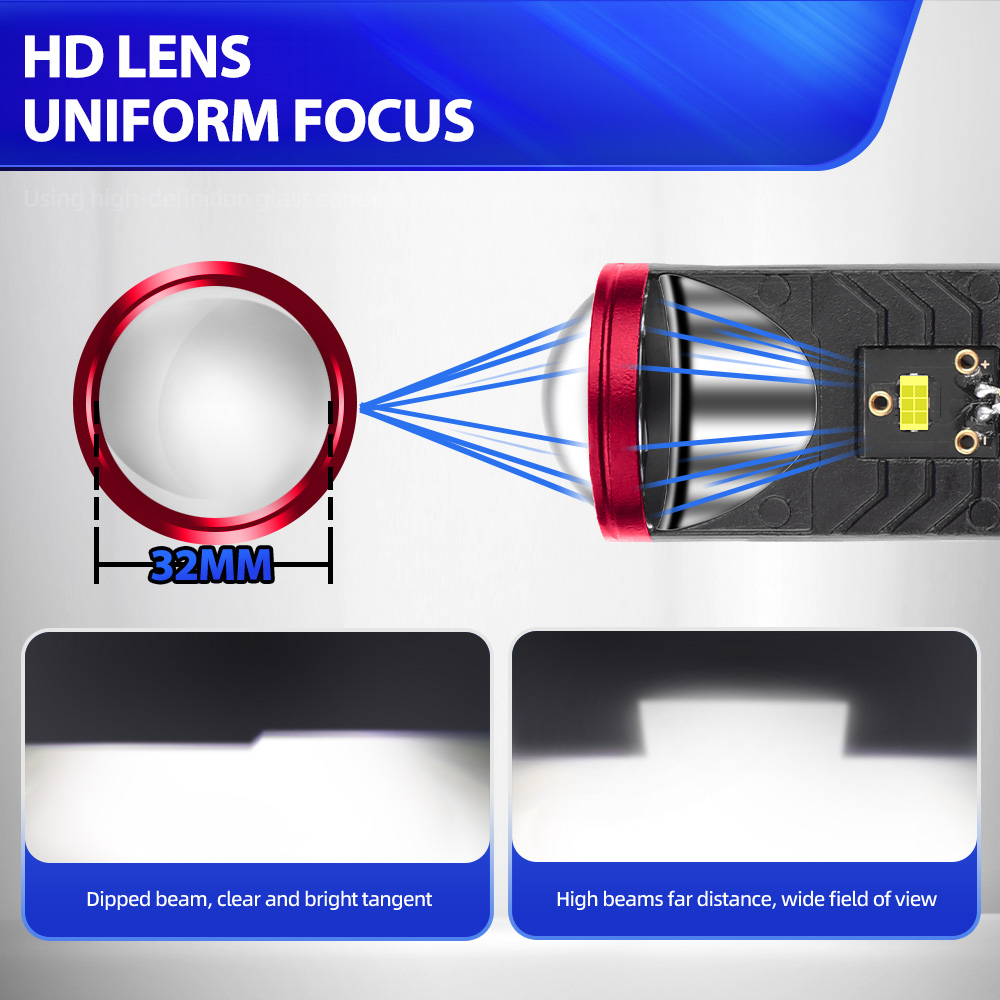 Lampu depan sepeda motor LED,  - Universal Motorcycle Led Headlight Projector ulasan dan harga