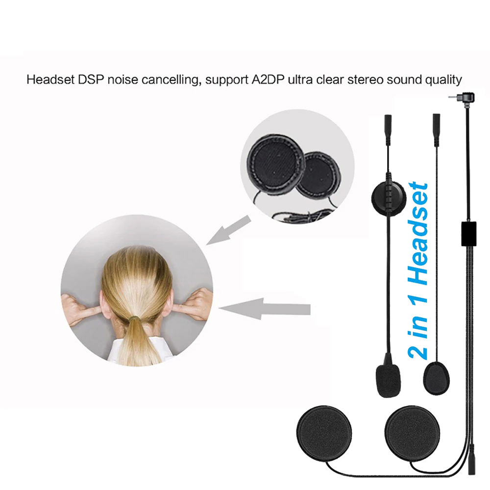 Aksesoris Speaker Earphone Tip - Universal Motorcycle Helmet Intercom Headset ulasan dan harga