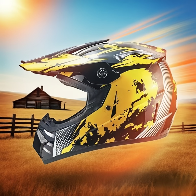 Set Helm Motorcross Dirt Bike, - Off Road Motocross Helmet Goggles Set ulasan dan harga