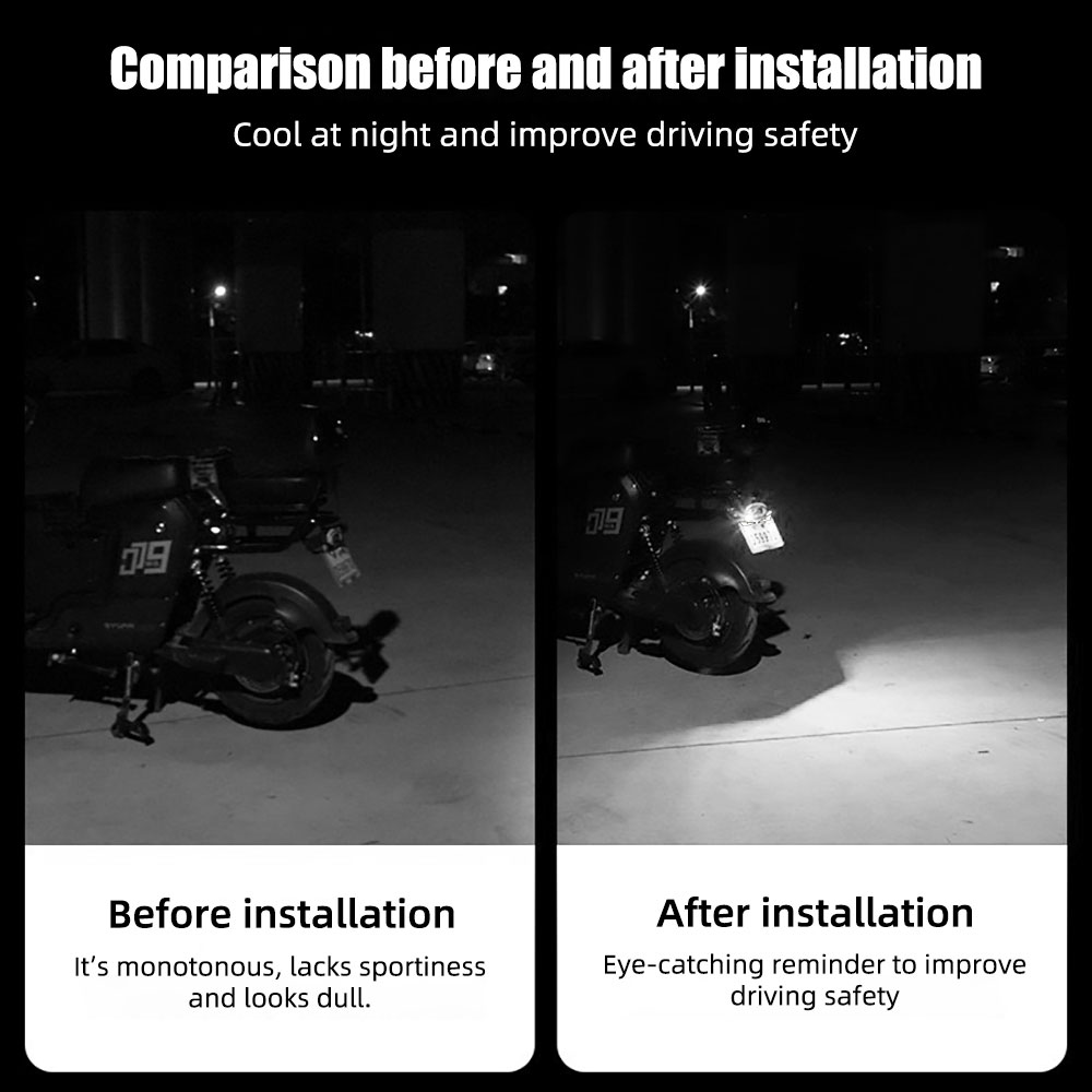 2 buah Lampu LED Devil's Eye u - Universal Motorcycle Led Headlight Projector ulasan dan harga