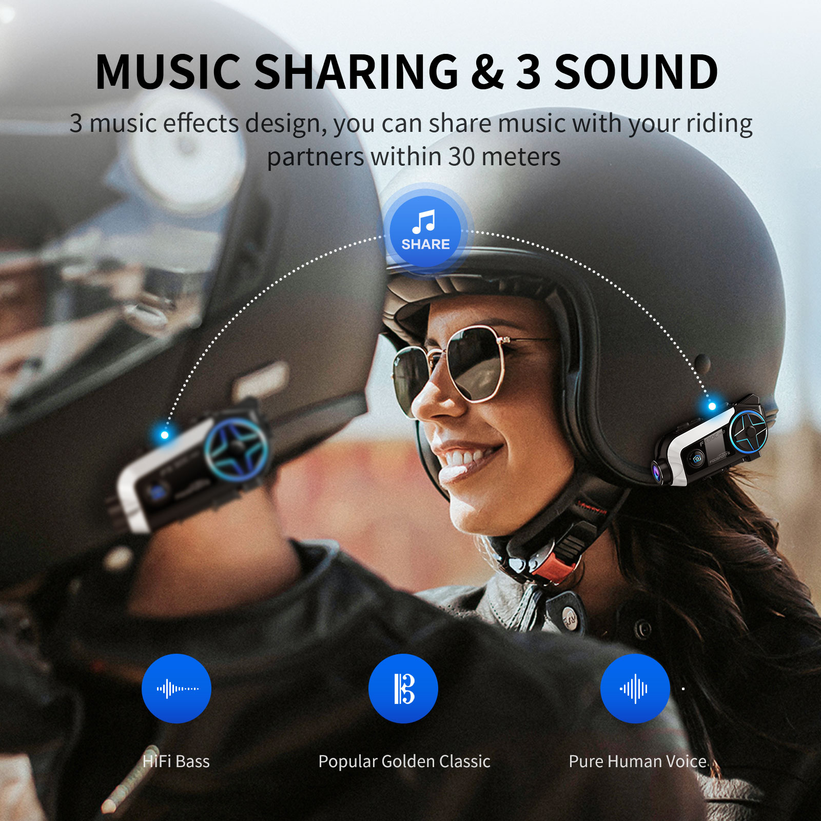 Interkom Motor Fodsports FX30C - Universal Motorcycle Helmet Intercom Headset ulasan dan harga