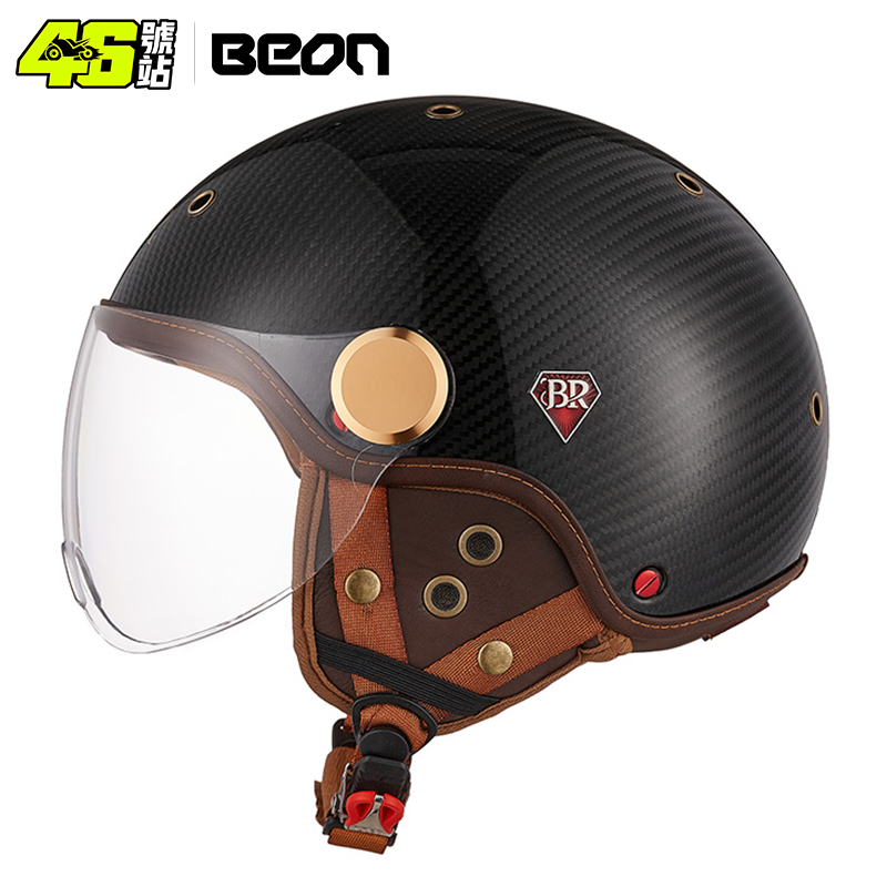 BEON Helm Wajah Terbuka Serat  - Carbon Fiber Lightweight Motorcycle Helmet ulasan dan harga