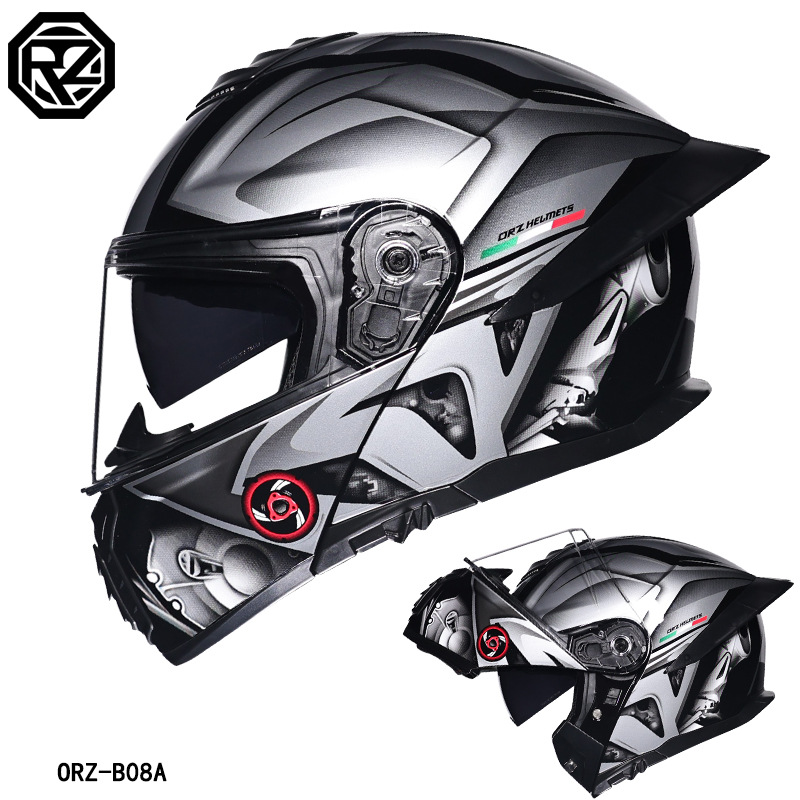 Helm Sepeda Motor ORZ Dual Vis - Modular Flip Up Motorcycle Helmet Dot Approved ulasan dan harga