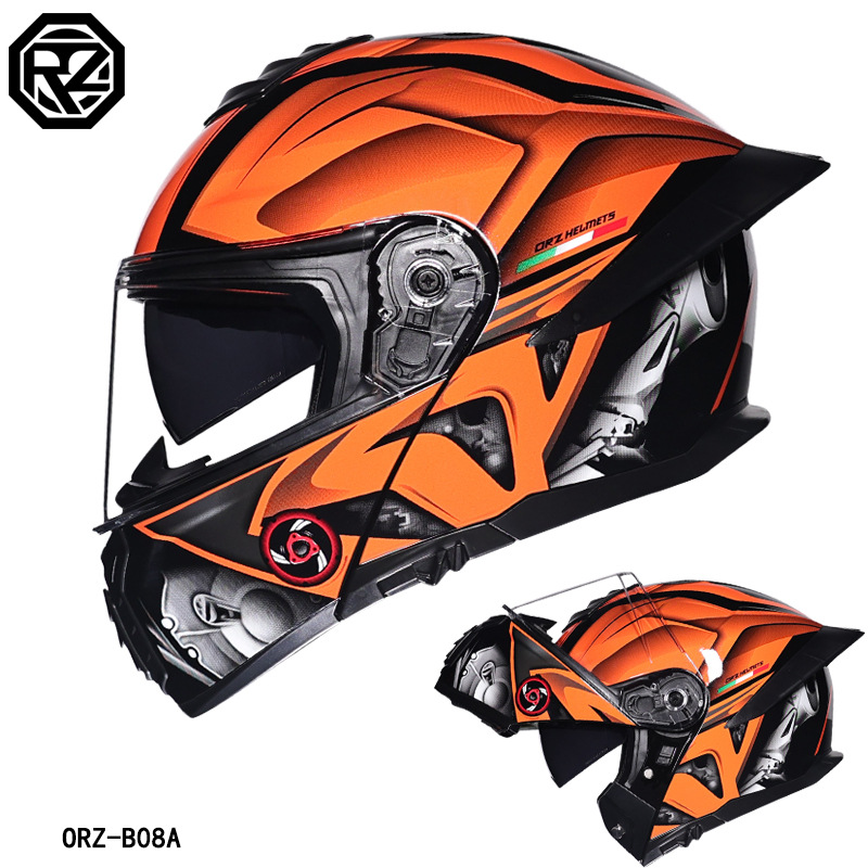 Helm Sepeda Motor ORZ Dual Vis - Modular Flip Up Motorcycle Helmet Dot Approved ulasan dan harga