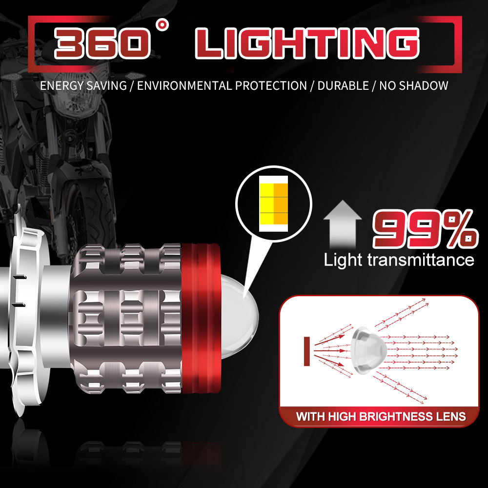 Lampu depan LED Universal H4 M - Universal Motorcycle Led Headlight Projector ulasan dan harga