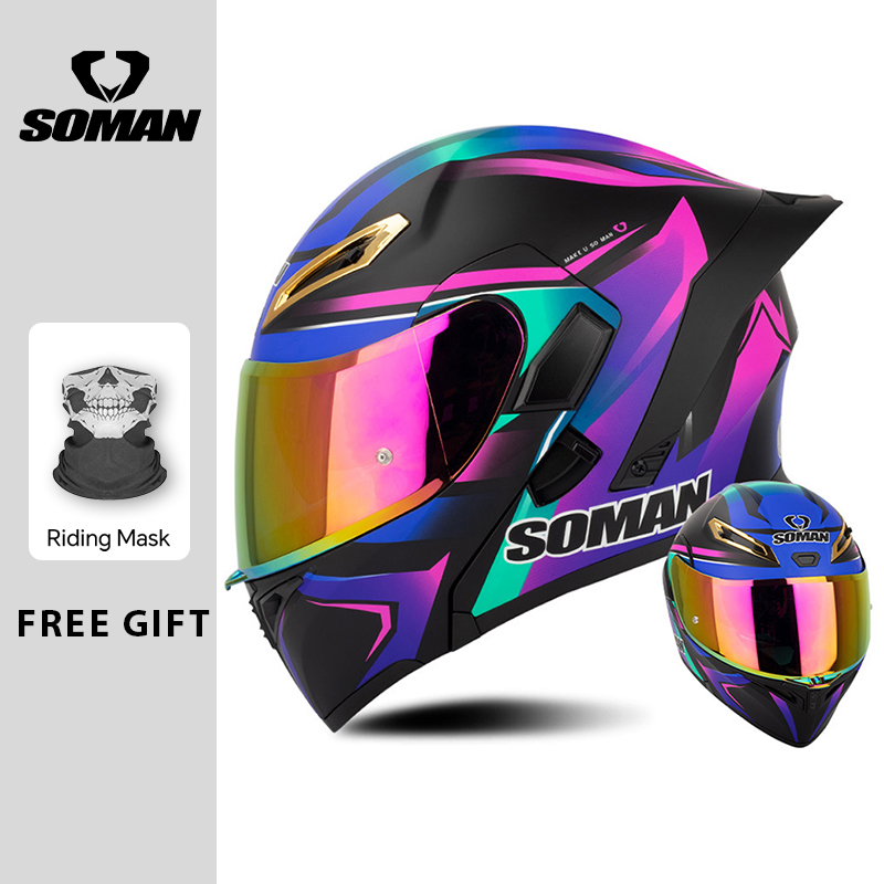 Helm Motor Unisex DOT Approved - Modular Flip Up Motorcycle Helmet Dot Approved ulasan dan harga