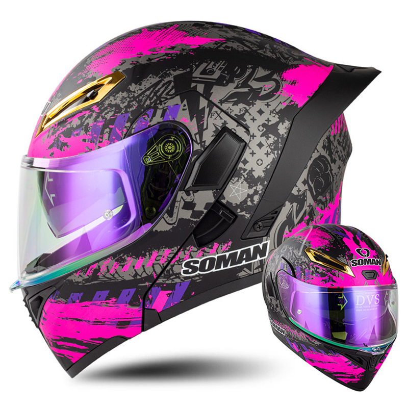 Helm sepeda motor pria Flip Up - Modular Flip Up Motorcycle Helmet Dot Approved ulasan dan harga