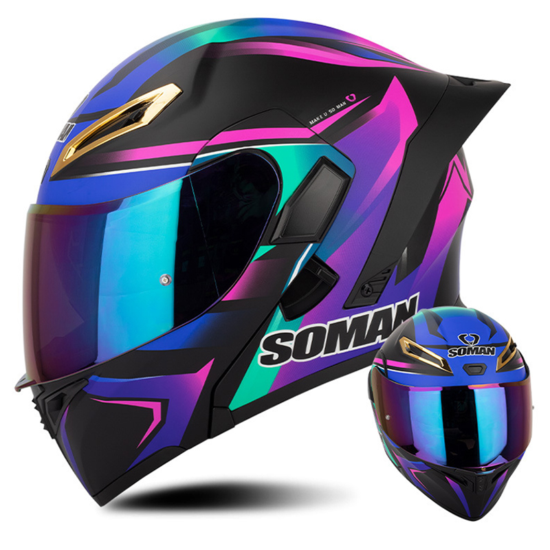 Helm sepeda motor pria Flip Up - Modular Flip Up Motorcycle Helmet Dot Approved ulasan dan harga