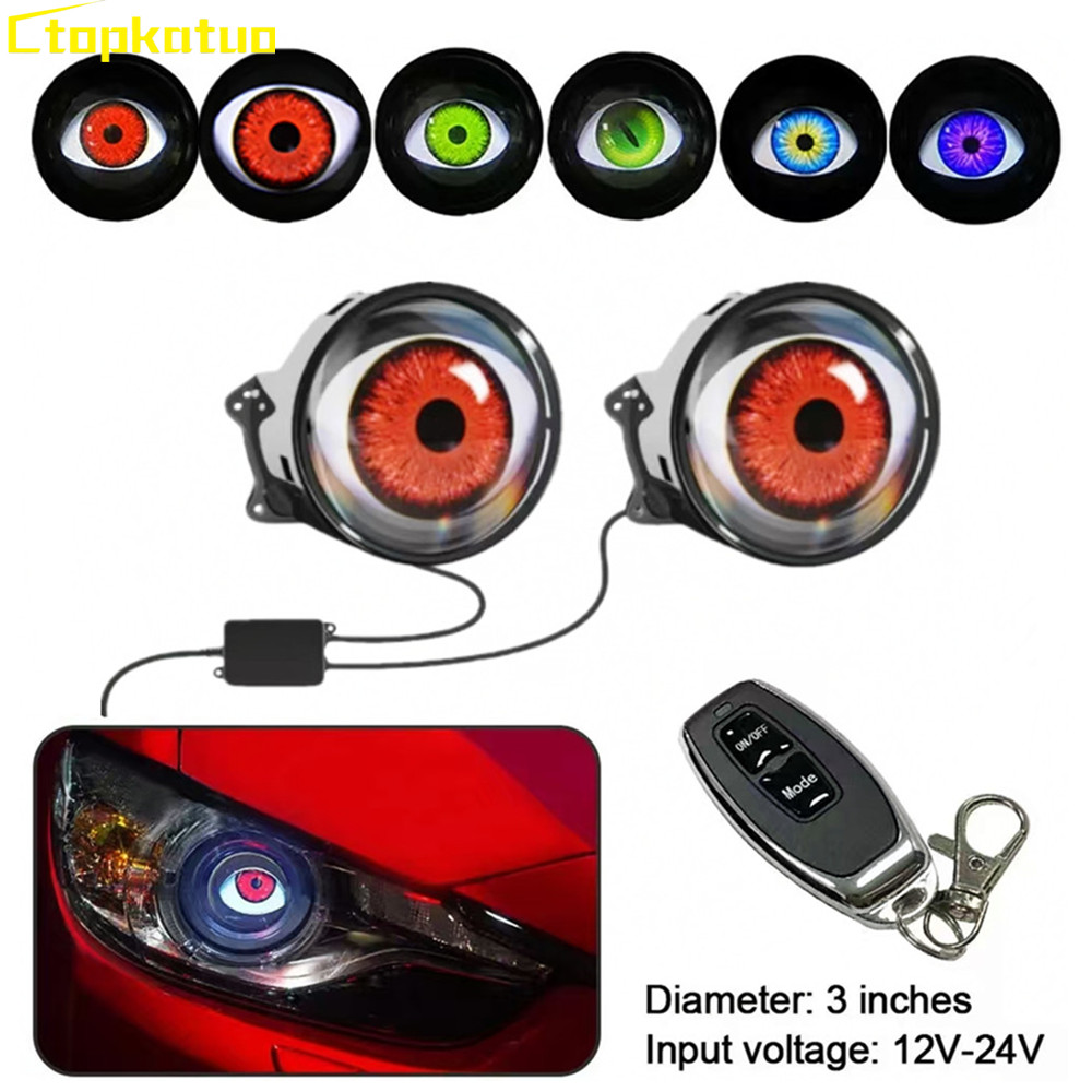 2 Buah Lampu Mata LED Remote C - Universal Motorcycle Led Headlight Projector ulasan dan harga