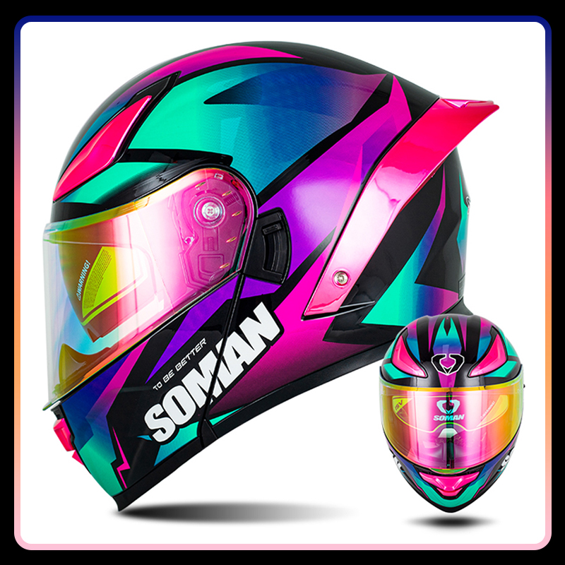 Helm Sepeda Motor Pria Helm Fl - Modular Flip Up Motorcycle Helmet Dot Approved ulasan dan harga