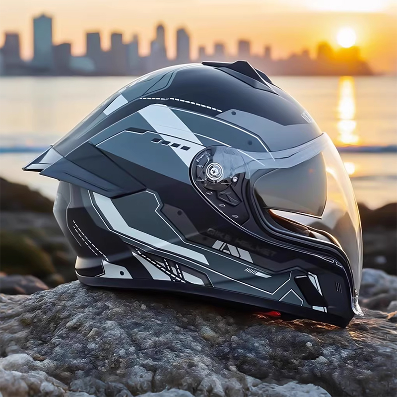 Helm Sepeda Motor Full Face De - Quick Release Buckle Motorcycle Helmet ulasan dan harga