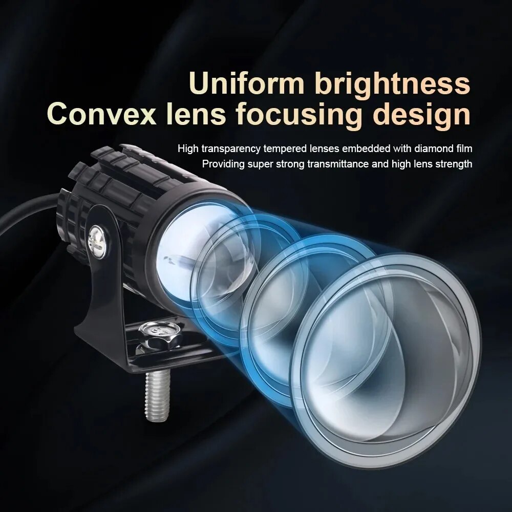 Lampu Depan LED Sepeda Motor U - Universal Motorcycle Led Headlight Projector ulasan dan harga