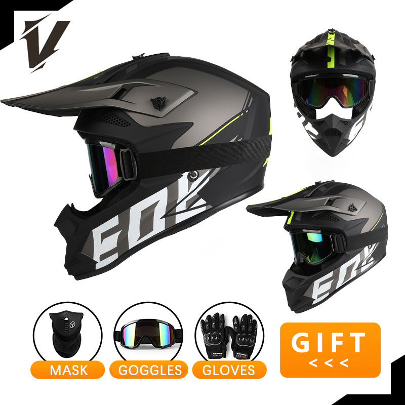 Set Helm Sepeda Motor Off Road - Off Road Motocross Helmet Goggles Set ulasan dan harga