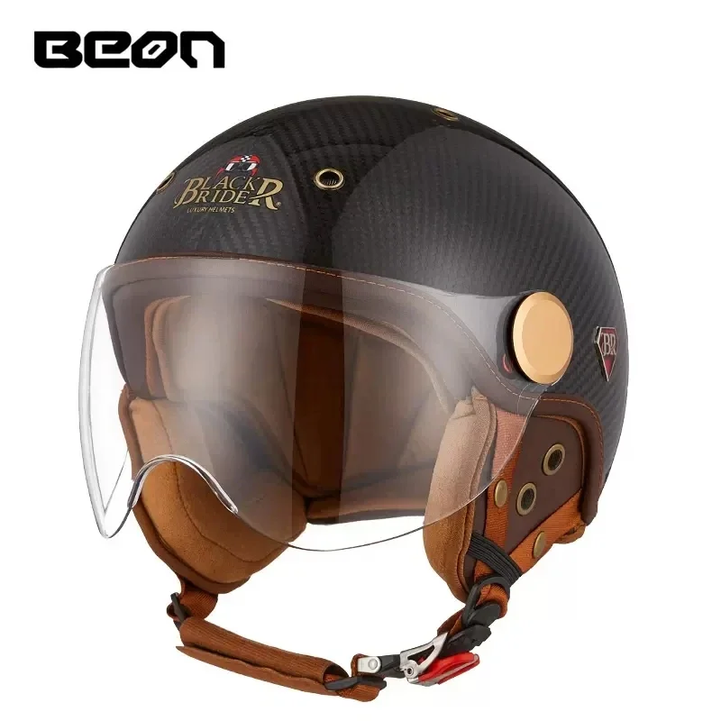 BEON BR13 Helm Setengah Wajah  - Vintage Open Face Retro Helmet ulasan dan harga
