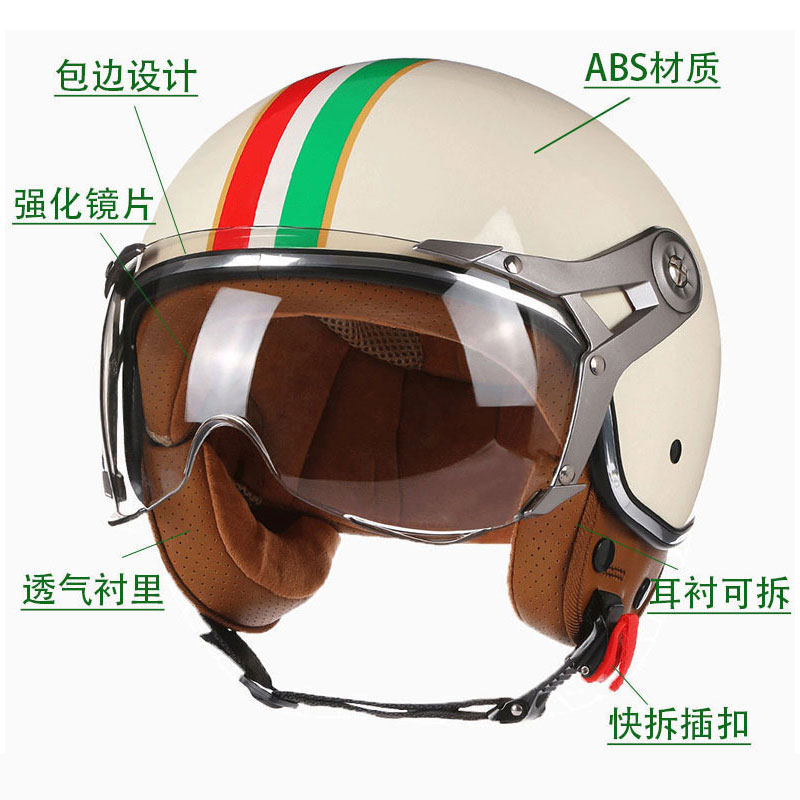 Helm Motor Retro DOT Open Face - Vintage Open Face Retro Helmet ulasan dan harga
