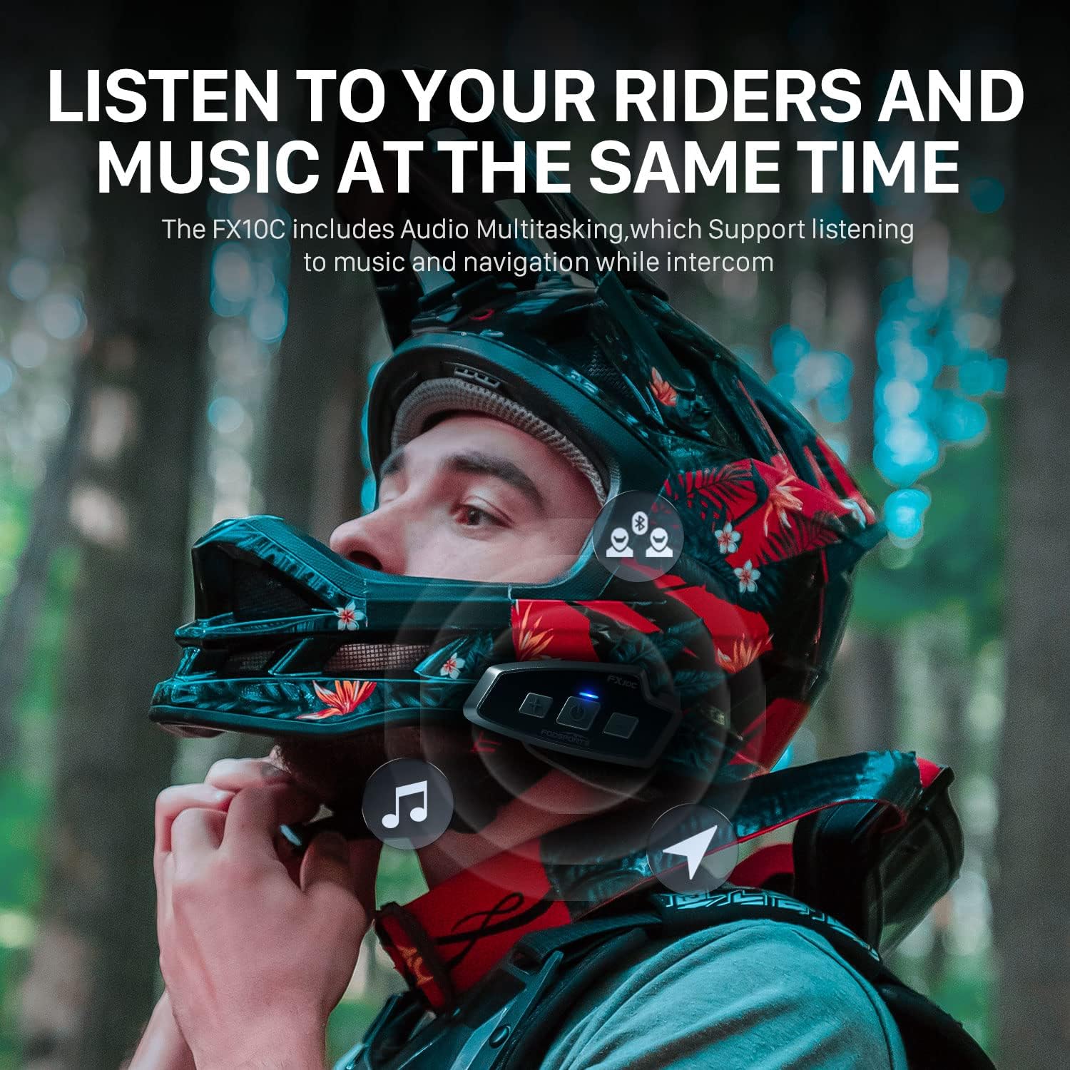 Fodsports Speaker sepeda motor - Full Face Motorcycle Helmet With Bluetooth ulasan dan harga
